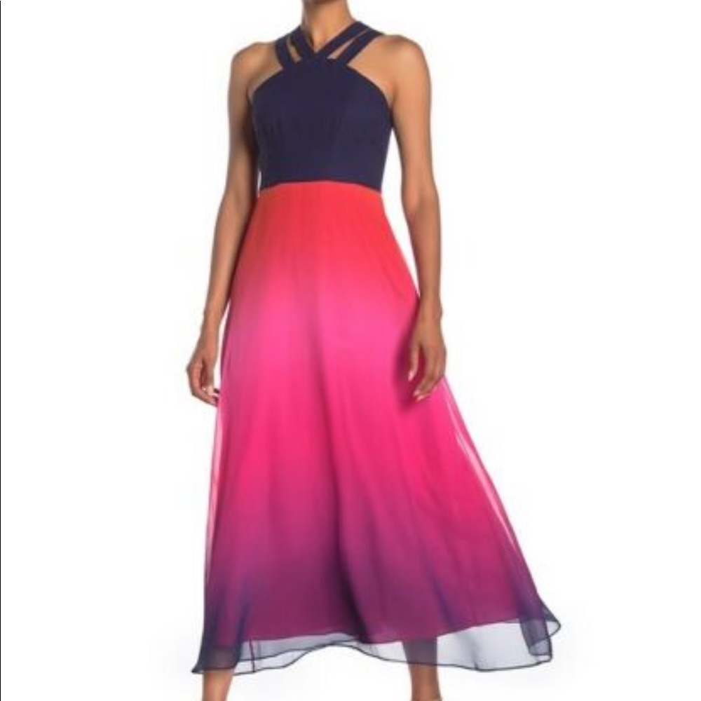 Cynthia Steffe Sara Ombré Halter Maxi Dress Size 2